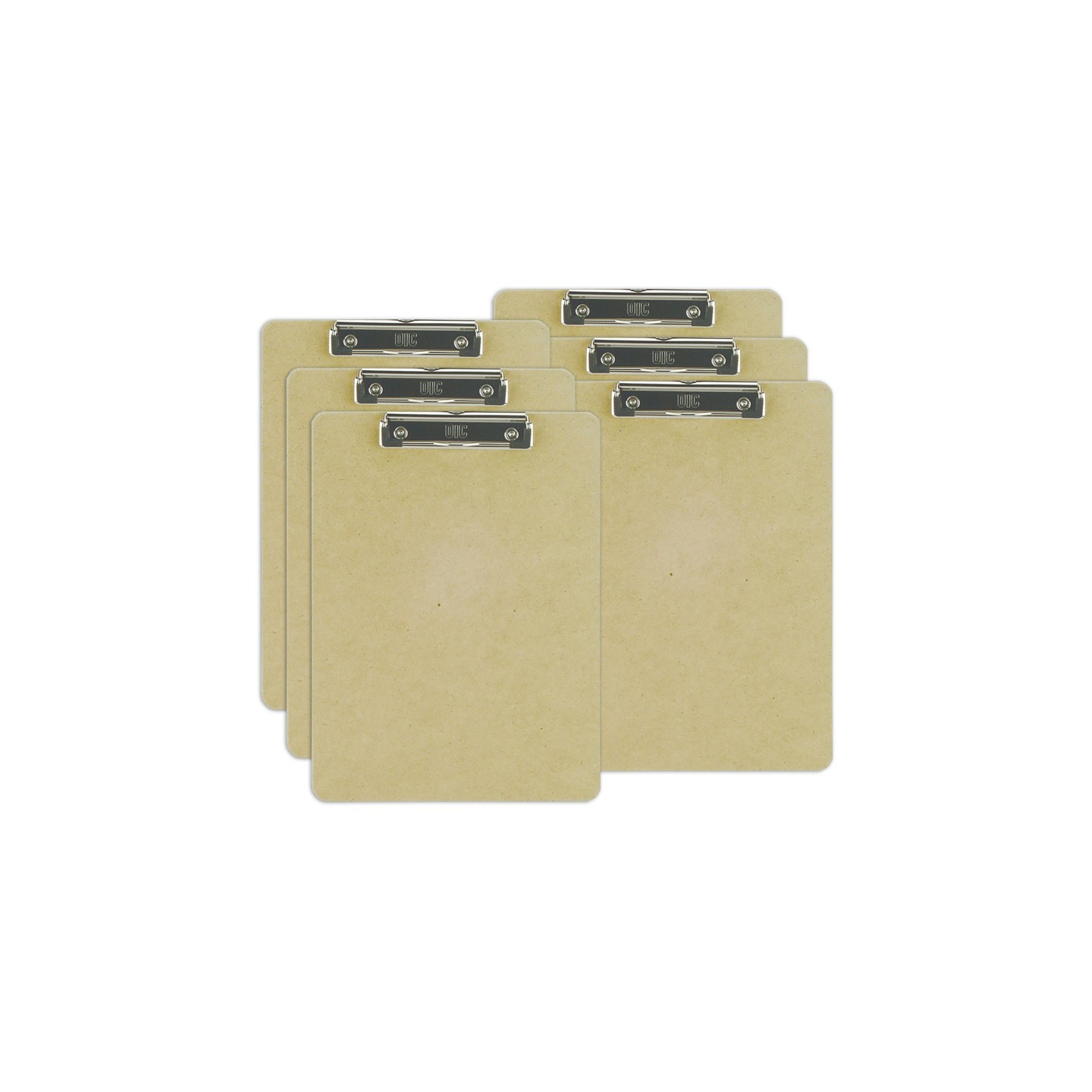 Officemate® Recycled Clipboard, Letter Size, Wood, Low Profile Clip, Pack of 6