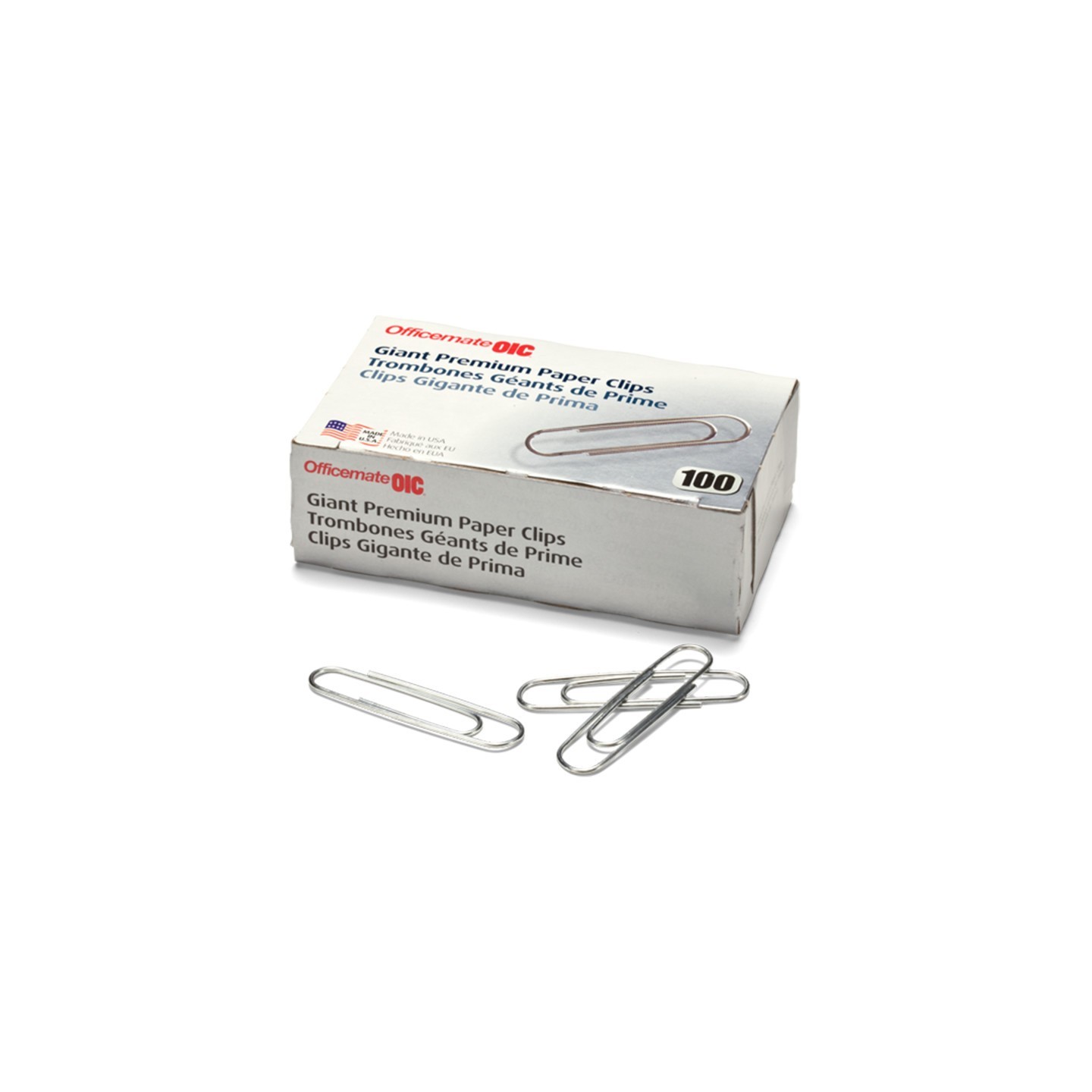 Officemate® Paper Clips Premium Giant, 100/Box