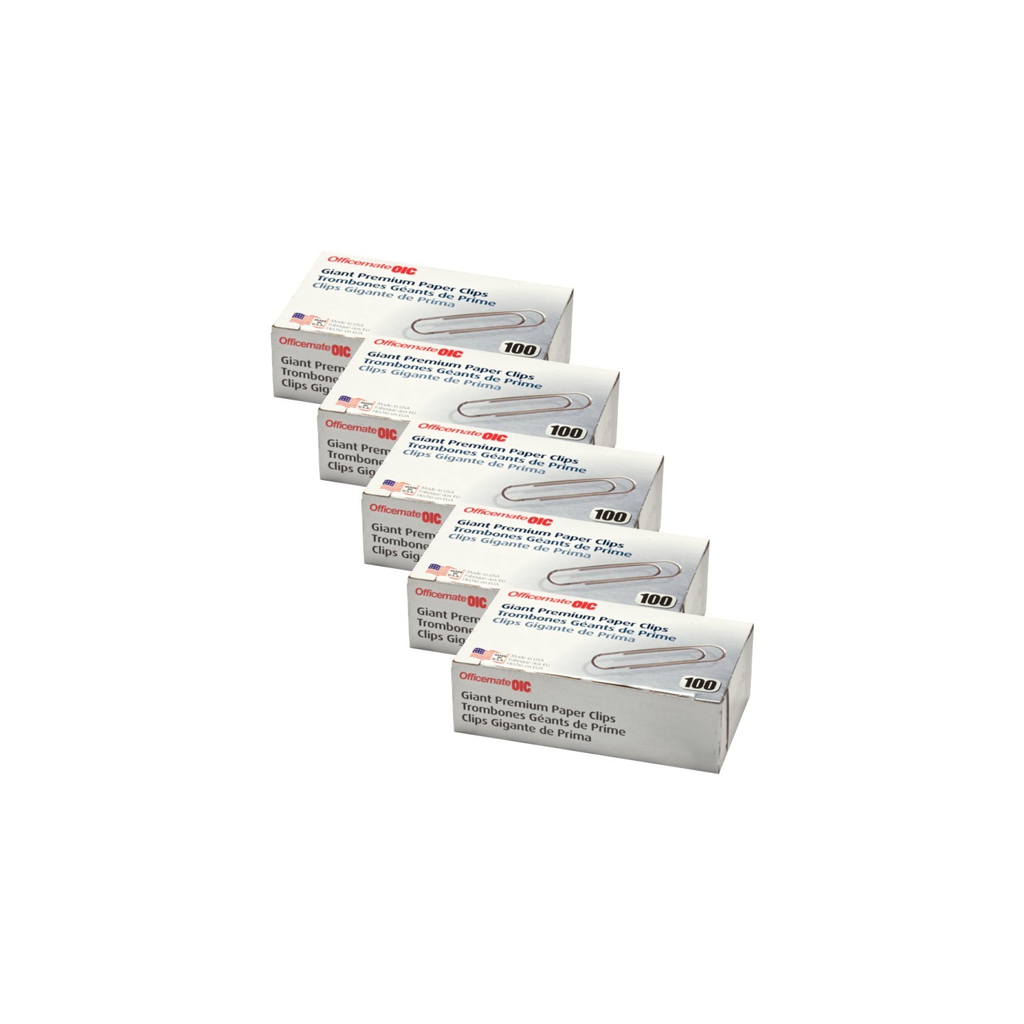 Officemate® Paper Clips Premium Giant, 100/Box, 5 Boxes