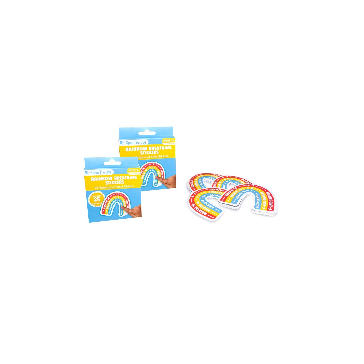 Open the Joy Rainbow Breathing Sticker Class Pack, 25 Per Pack, 2 Packs