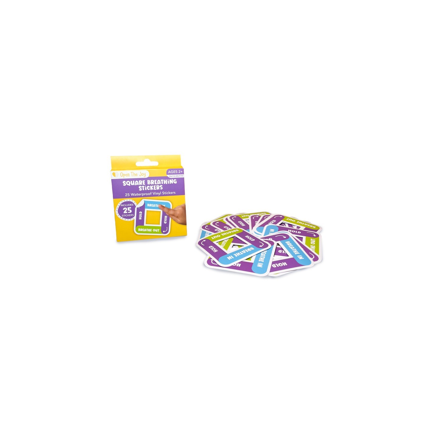Open the Joy Square Breathing Sticker Class Pack, 25 Stickers