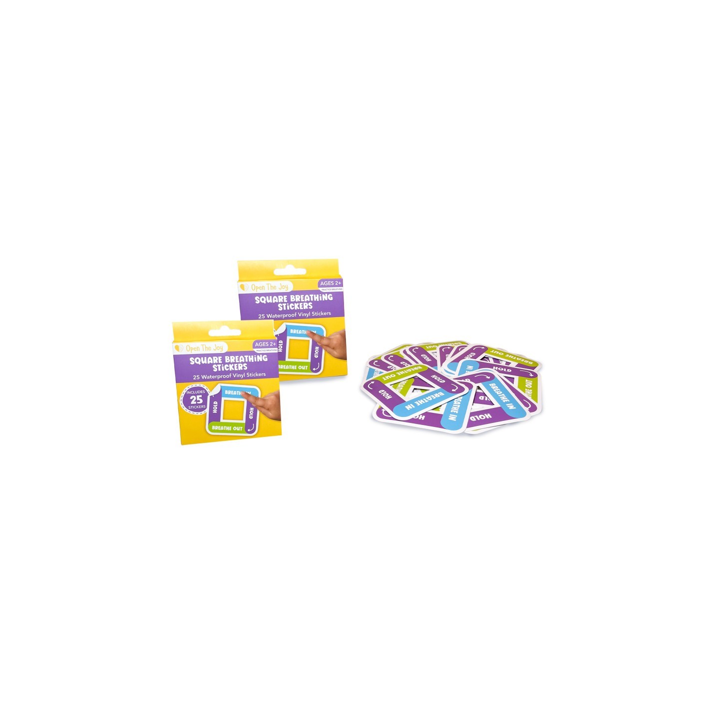 Open the Joy Square Breathing Sticker Class Pack, 25 Per Pack, 2 Packs