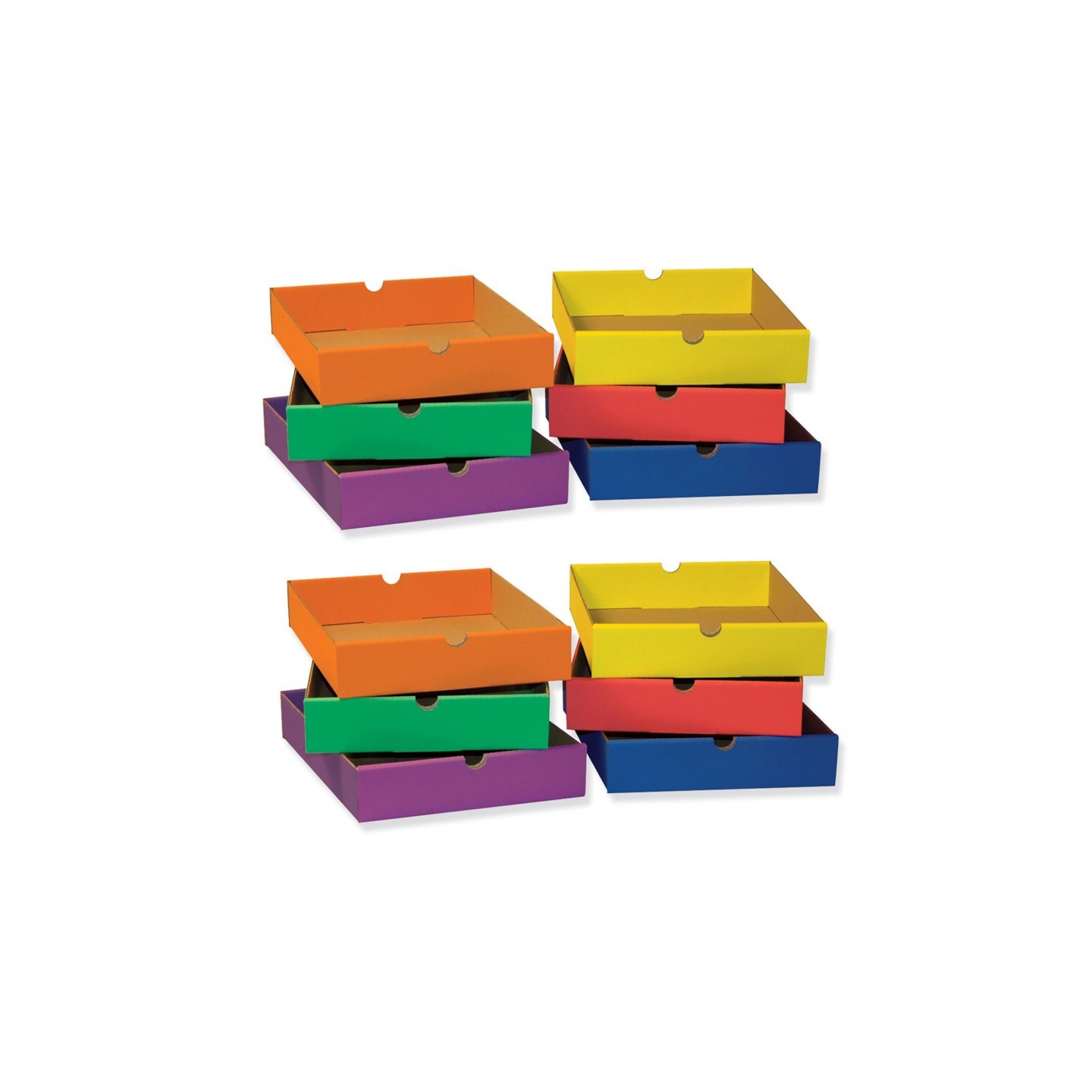 Classroom Keepers® Drawers for 6-Shelf Organizer, 6 Assorted Colors, 2-1/2"H x 10-1/4"W x 13-1/4"D, 6 Drawers Per Set, 2 Sets