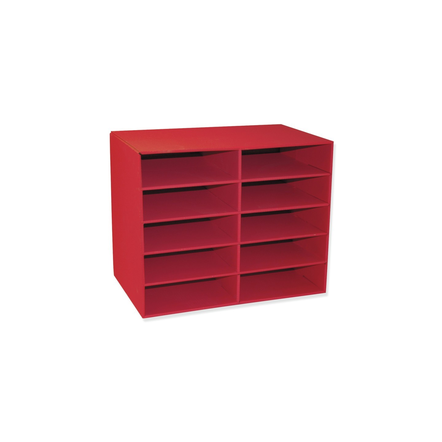 Classroom Keepers® 10-Shelf Organizer, Red, 17"H x 21"W x 12-7/8"D, 1 Organizer