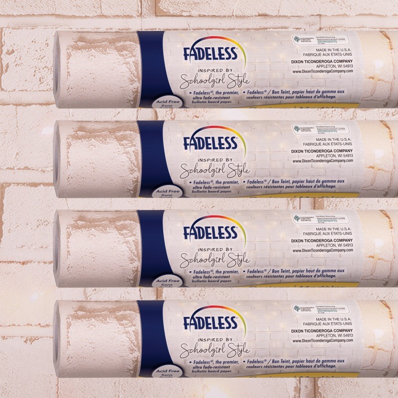 Fadeless® Schoolgirl Style Bulletin Board Paper, 48" x 12', Cozy Vibes, 4 Rolls