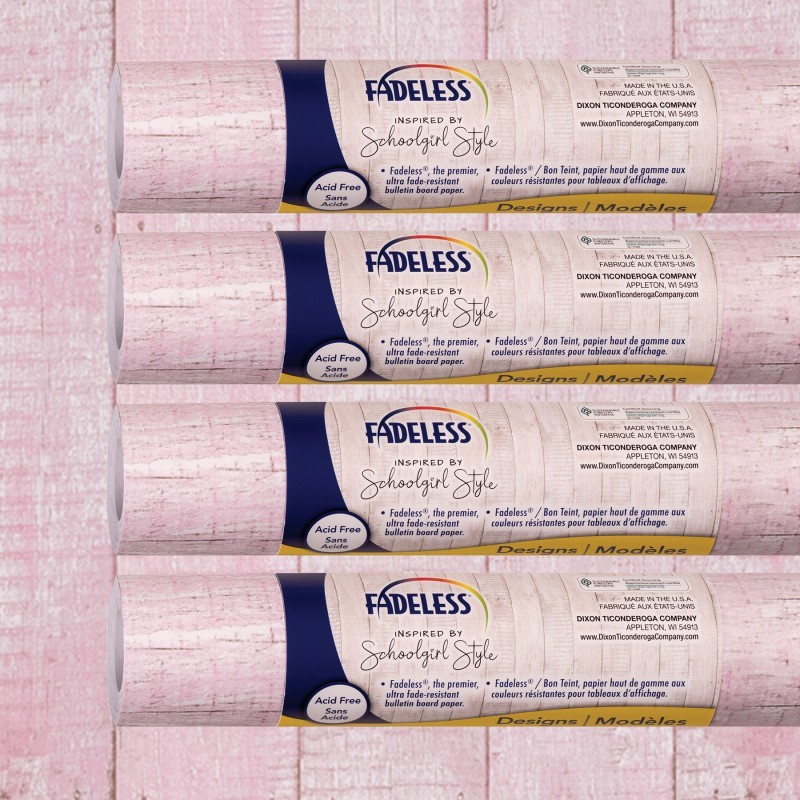 Fadeless® Schoolgirl Style Bulletin Board Paper, 48" x 12', Southern Charm in Pink, 4 Rolls
