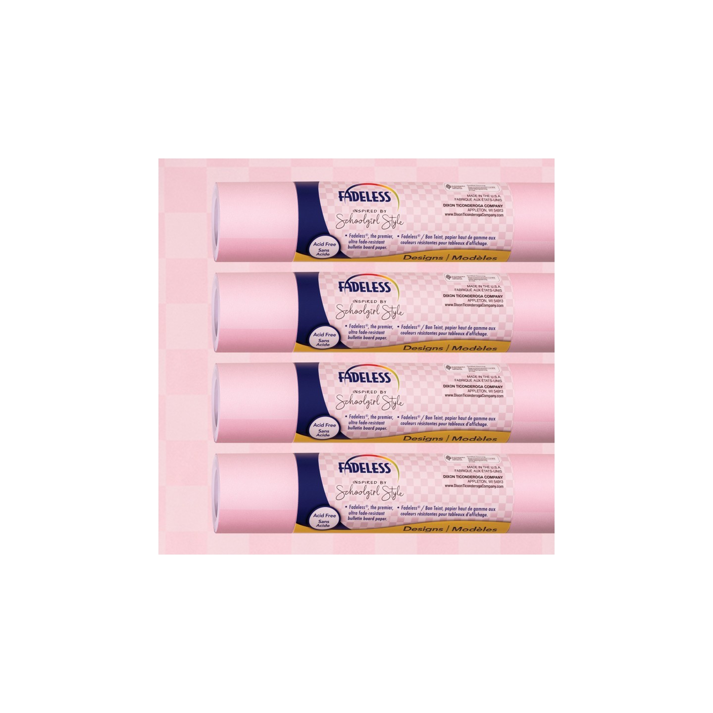 Fadeless® Schoolgirl Style Bulletin Board Paper, 48" x 12', Cake Pop, 4 Rolls