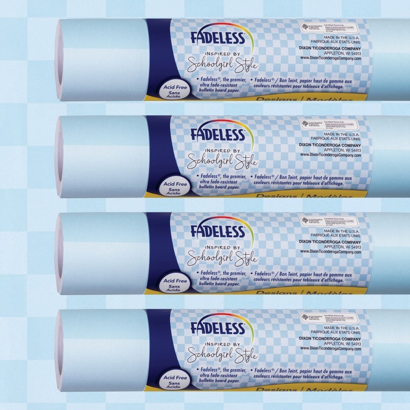 Fadeless® Schoolgirl Style Bulletin Board Paper, 48" x 12', Pool Party, 4 Rolls