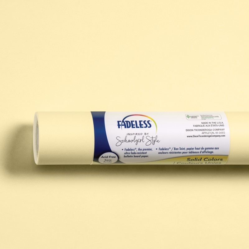Fadeless® Schoolgirl Style Bulletin Board Paper, 48" x 50', Lemon Drop