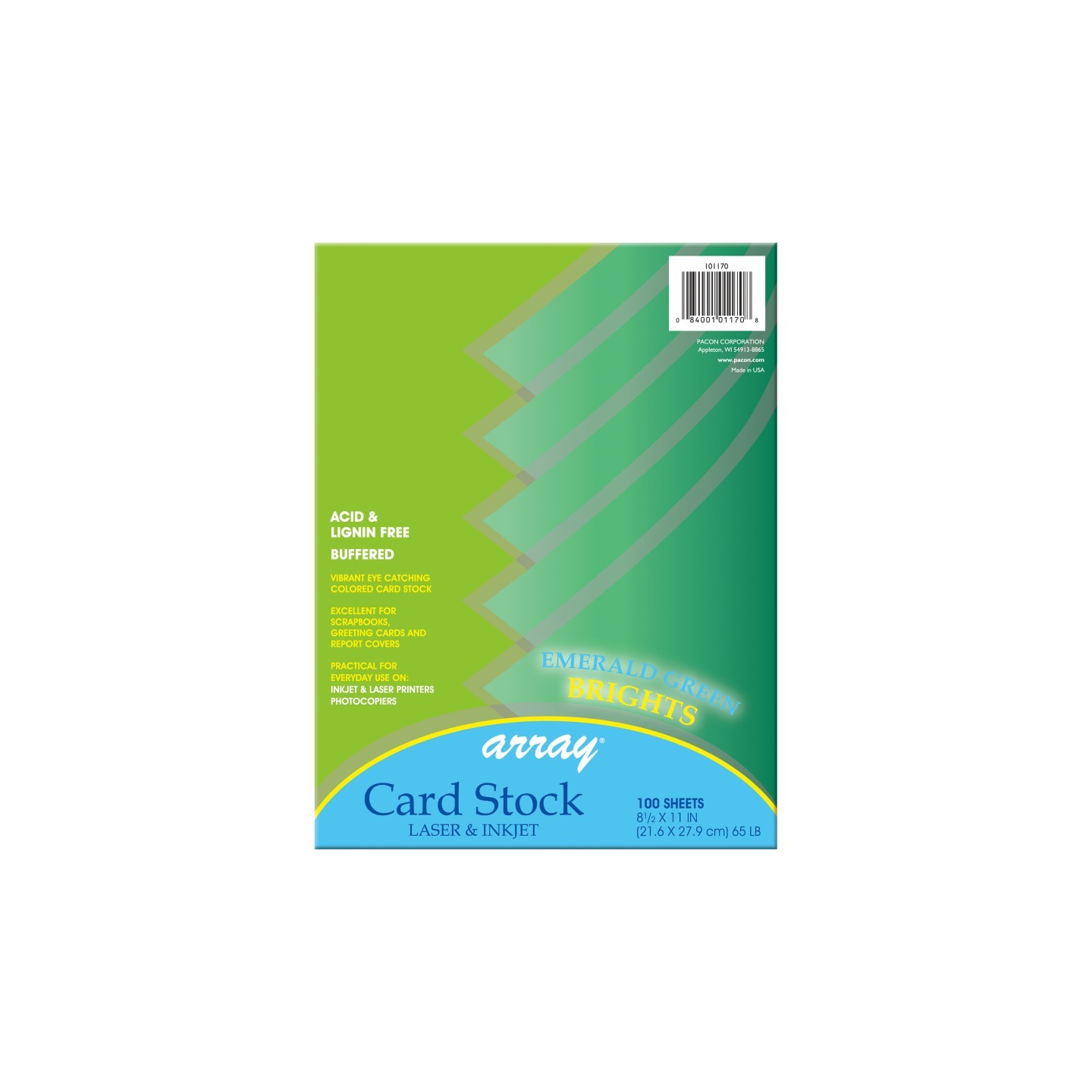 Pacon® Card Stock, Emerald Green, 8-1/2" x 11", 100 Sheets