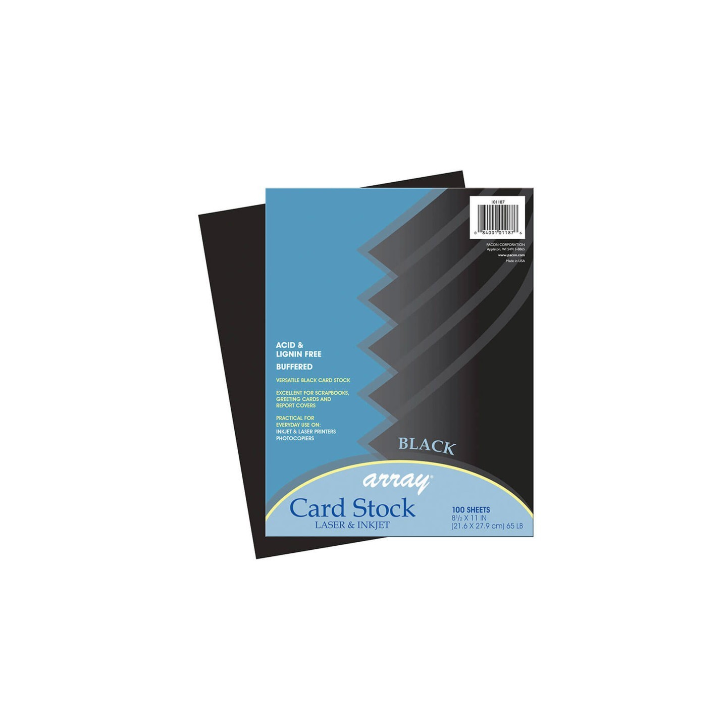 Pacon® Card Stock, Classic Black, 8-1/2" x 11", 100 Sheets