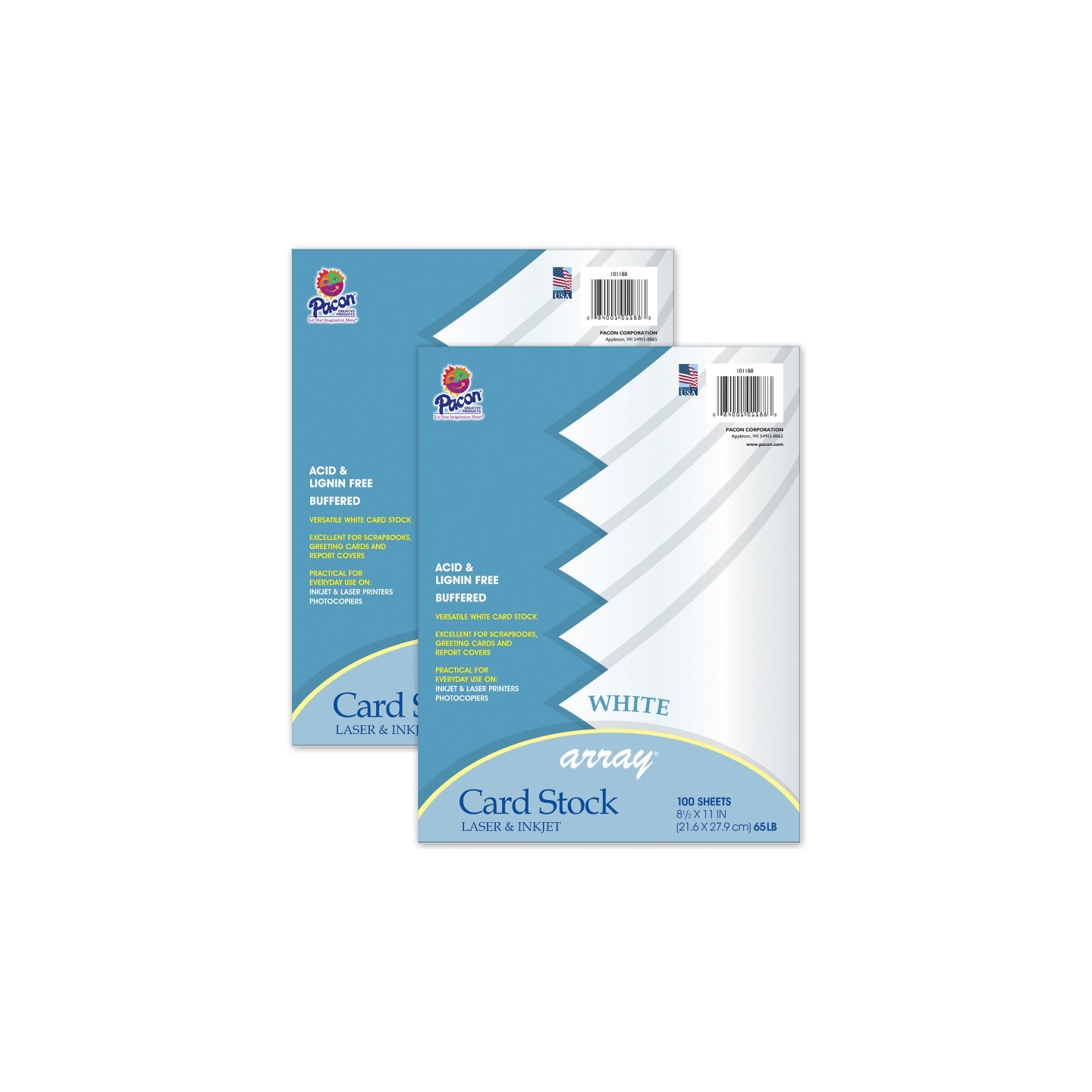 Pacon® Card Stock, Classic White, 8-1/2" x 11", 100 Sheets Per Pack, 2 Packs