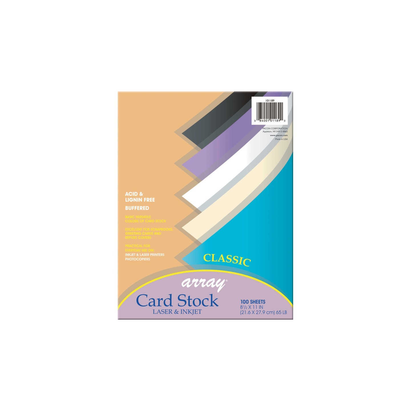 Pacon® Classic Card Stock, 5 Assorted Colors, 8-1/2" x 11", 100 Sheets