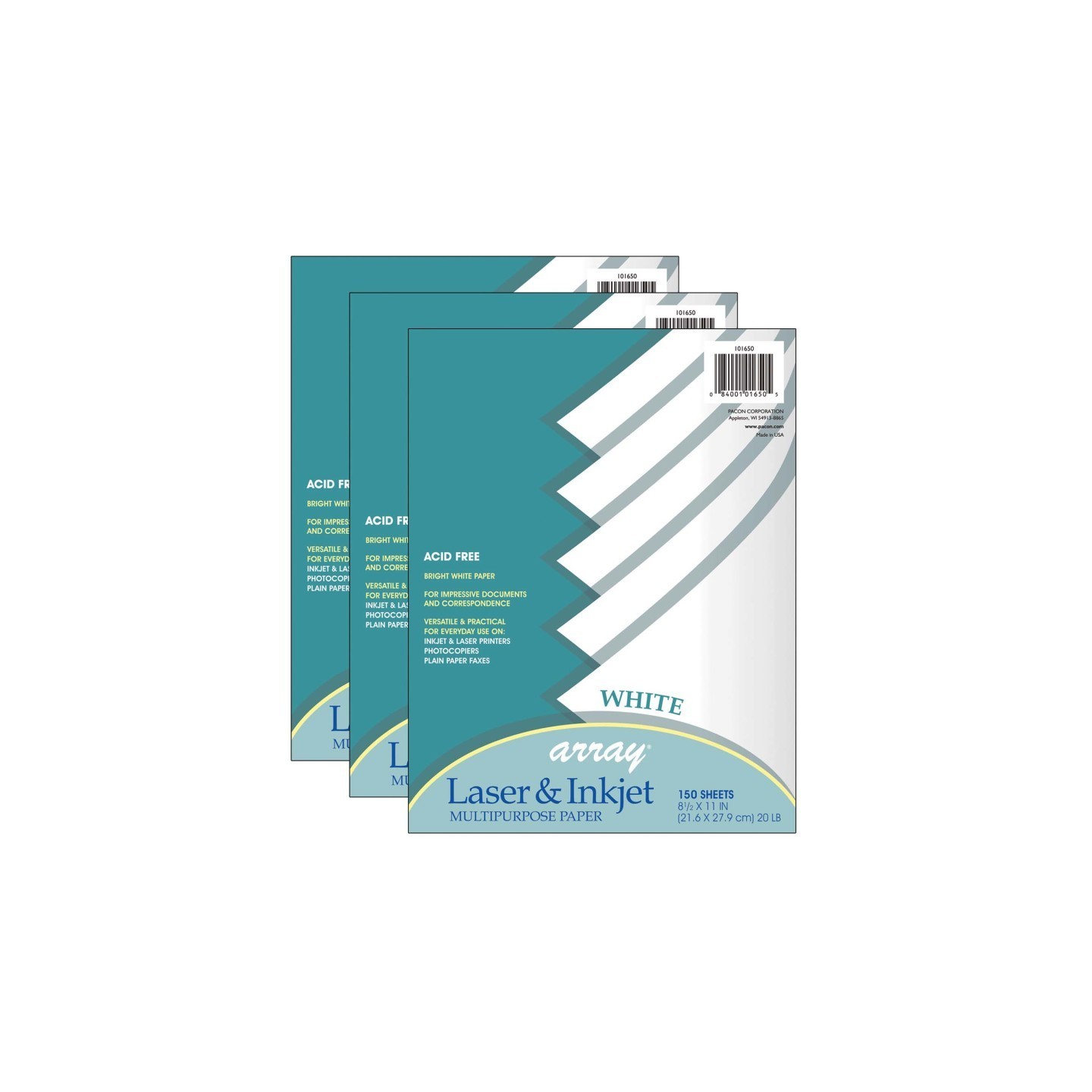 Pacon® Mutli-Purpose Paper, White, 8-1/2" x 11", 150 Sheets Per Pack, 3 Packs