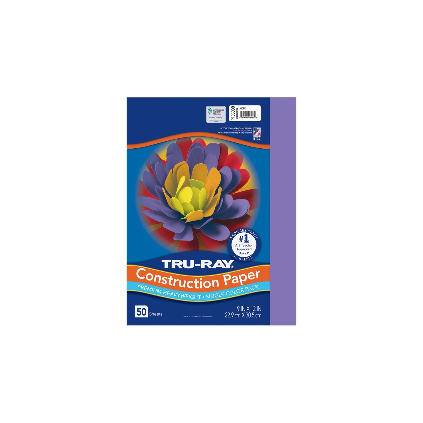 Tru-Ray® Construction Paper, Heavyweight, Violet, 9" x 12", 50 Sheets