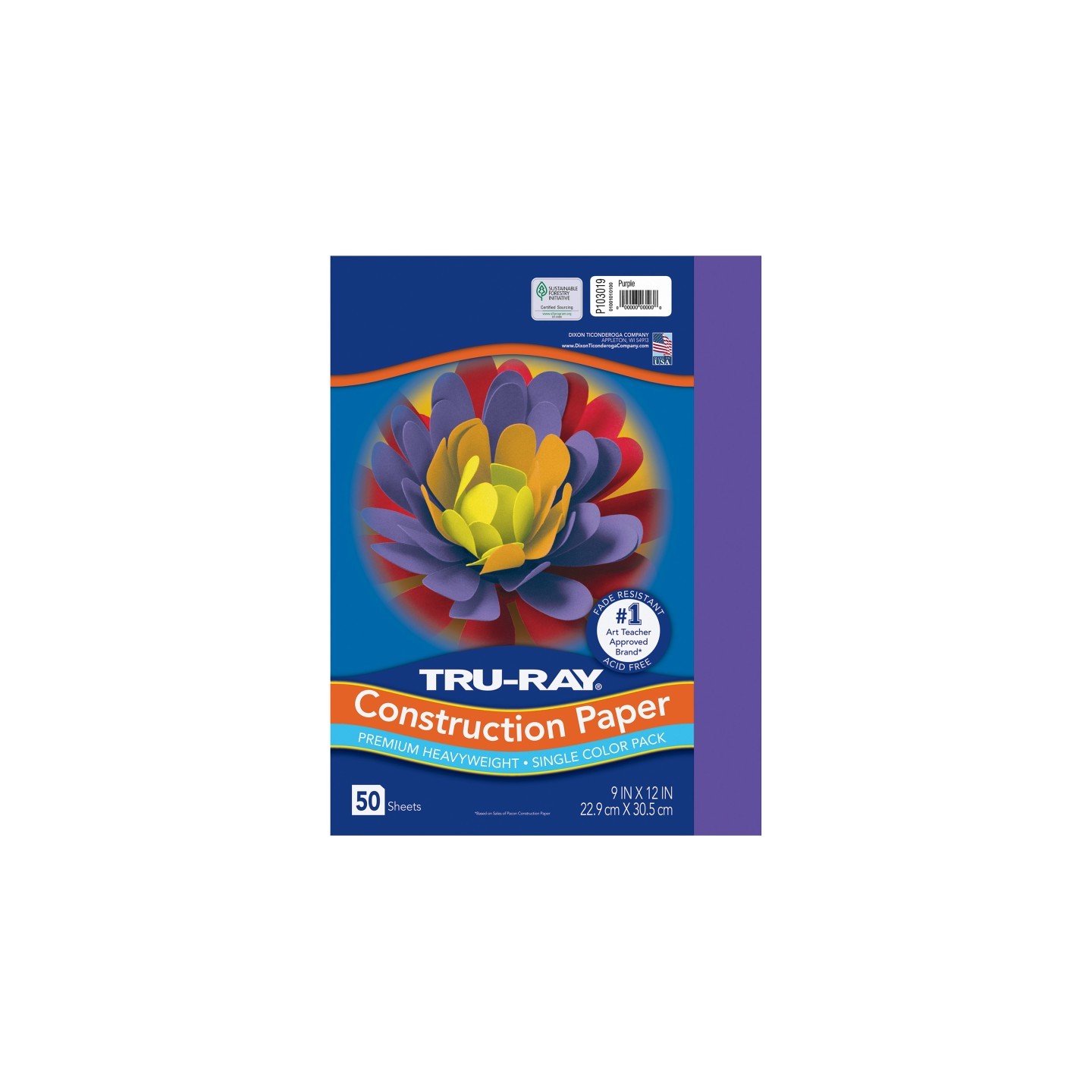 Tru-Ray® Construction Paper, Heavyweight, Purple, 9" x 12", 50 Sheets