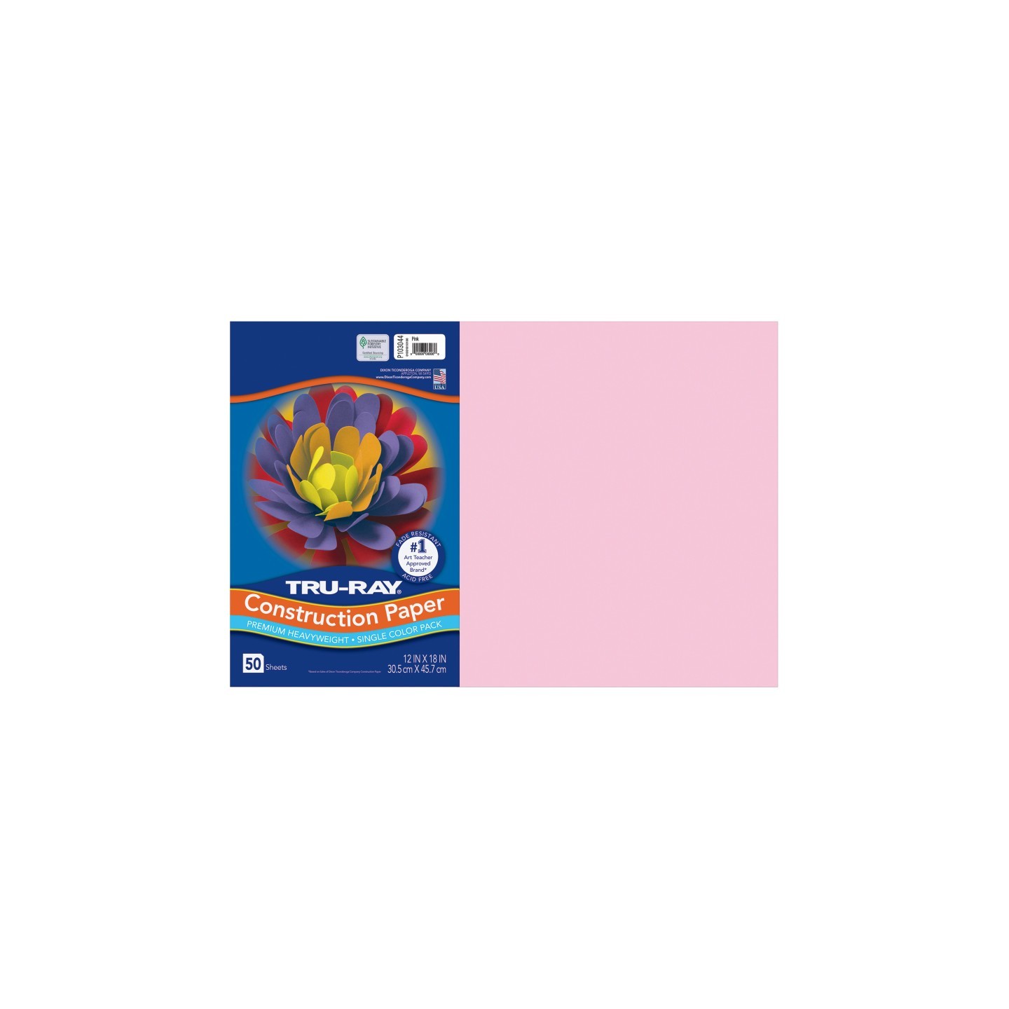 Tru-Ray® Construction Paper, Heavyweight, Pink, 12" x 18", 50 Sheets