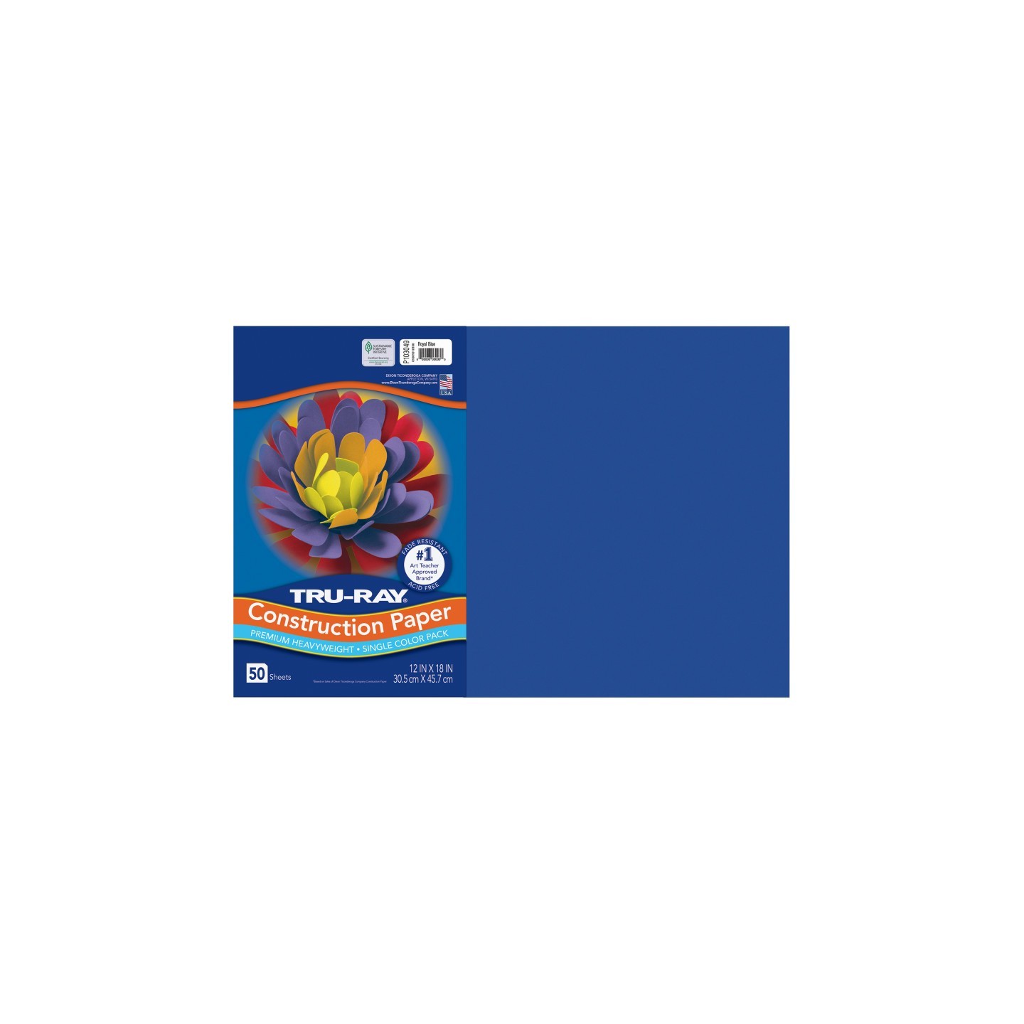 Tru-Ray® Construction Paper, Heavyweight, Royal Blue, 12" x 18", 50 Sheets