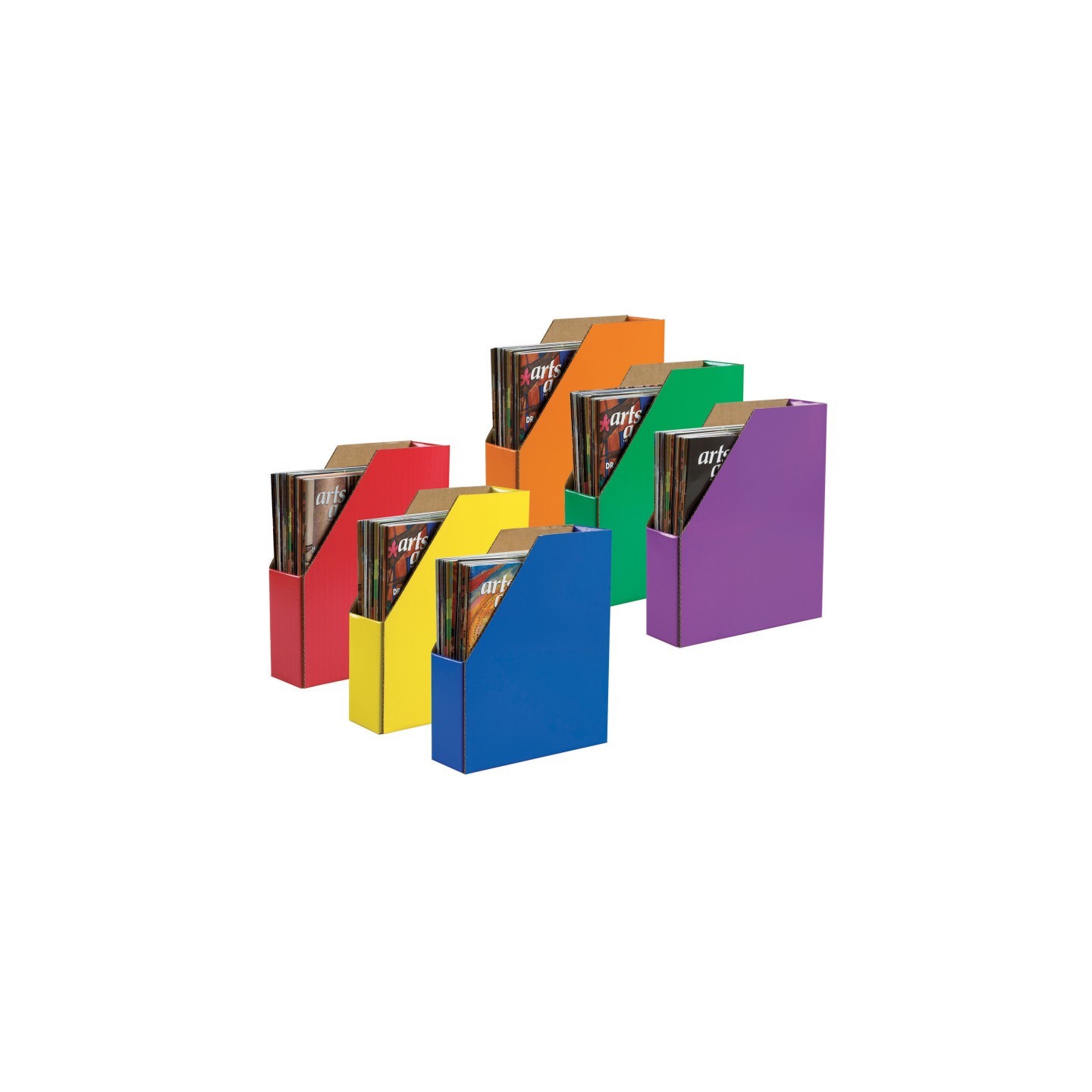 Classroom Keepers® Magazine Holders, 6 Assorted Colors, 12-3/8"H x 3-1/8"W x 10-1/4"D, 6 Holders