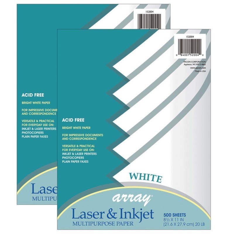 Pacon® Multi-Purpose Paper, White, 8-1/2" x 11", 500 Sheets Per Pack, 2 Packs