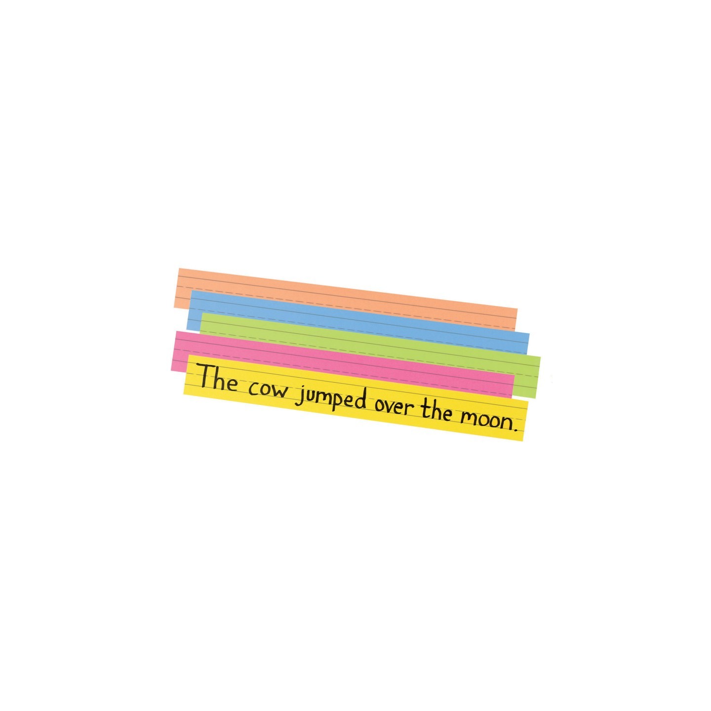 Pacon® Super Bright Sentence Strips, 5 Assorted Colors, 1-1/2" Ruled 3" x 24", 100 Strips