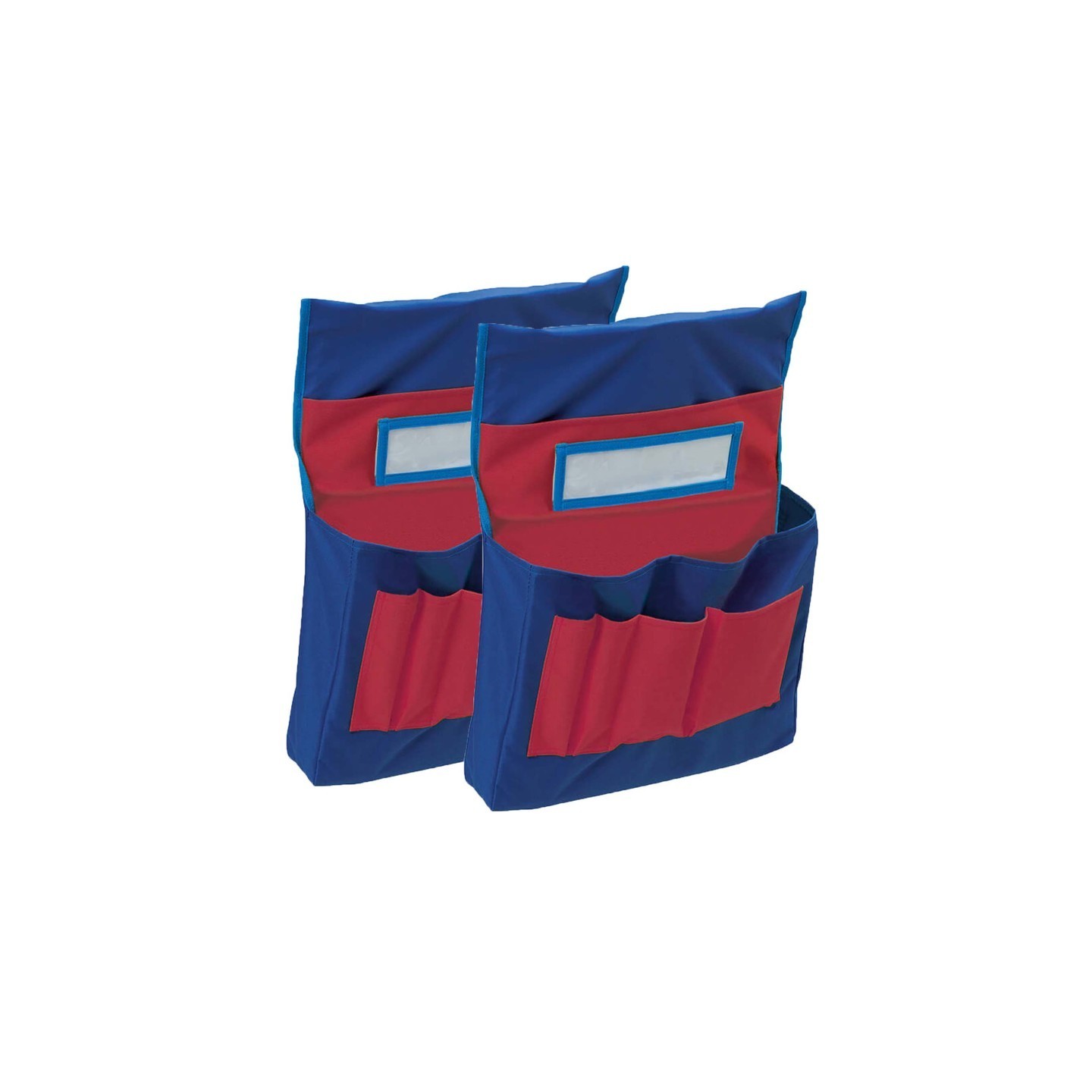 Pacon® Chair Storage Pocket Chart, Blue & Red, 18-1/2"H x 14-1/2"W x 2-1/2"D, Pack of 2