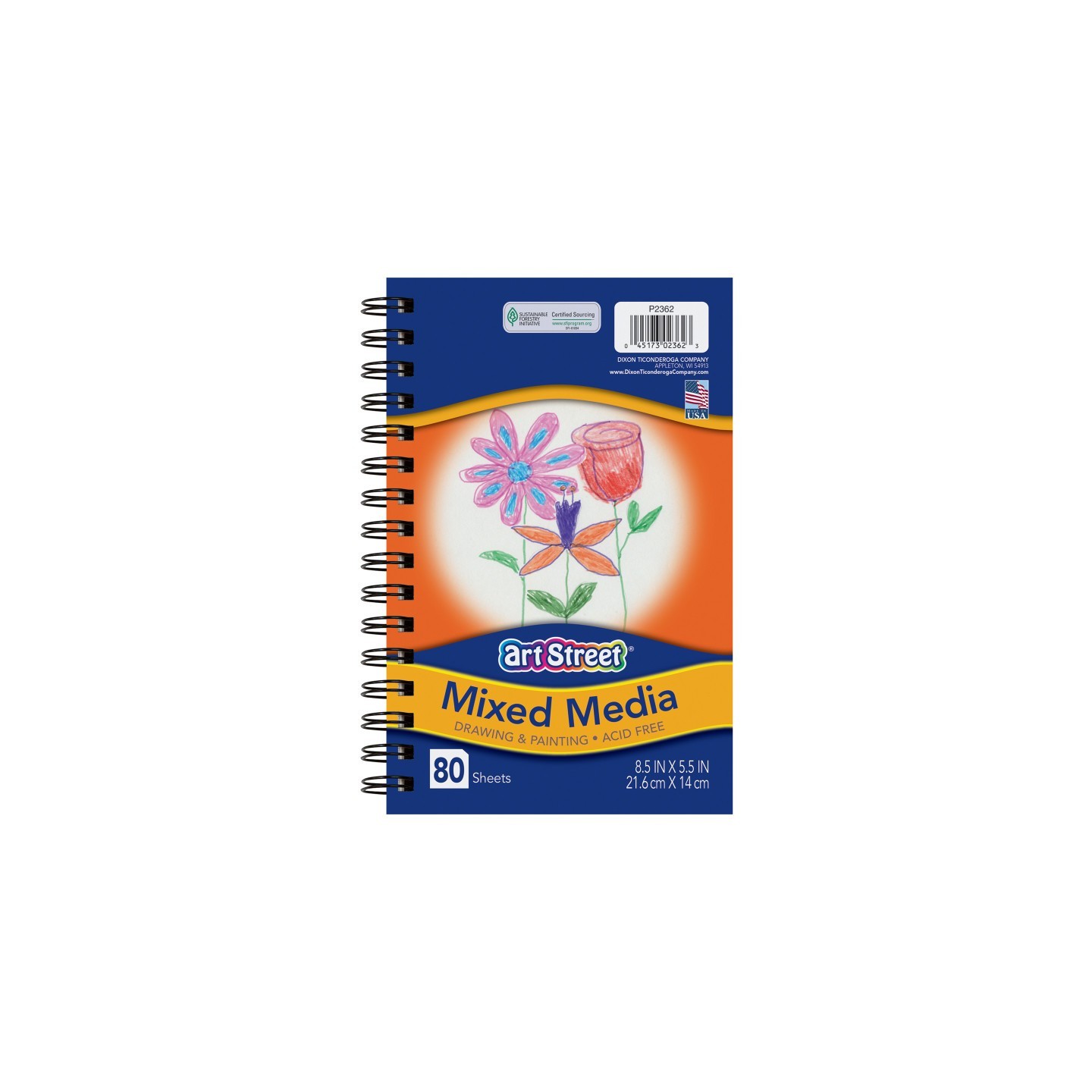 Prang® Mixed Media Journal, Heavyweight, 8-1/2" x 5-1/2", 80 Sheets
