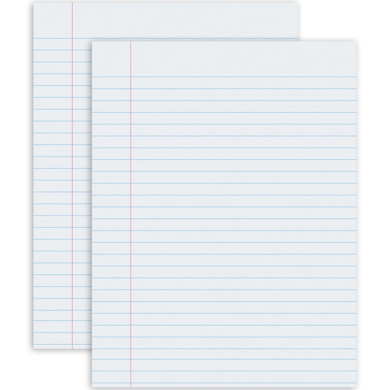Pacon® Composition Paper, White, Red Margin, .375" Ruled, 8-1/2" x 11", 500 Sheets Per Pack, 2 Packs