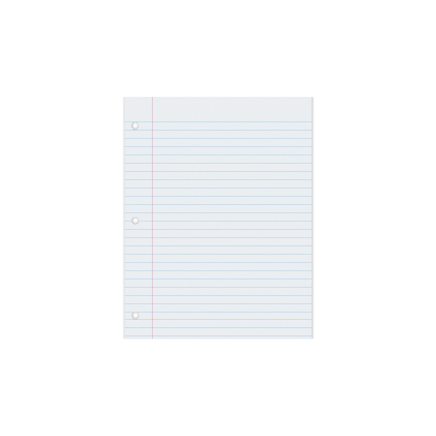 Pacon® Composition Paper, White, 3-Hole Punched, Red Margin, 3/8" Ruled, 8-1/2" x 11", 500 Sheets