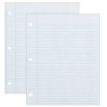 Ecology® Recycled Filler Paper, White, 3-Hole Punched, 9/32" Ruled w/ Margin 8-1/2" x 11", 500 Sheets Per Pack, 2 Packs
