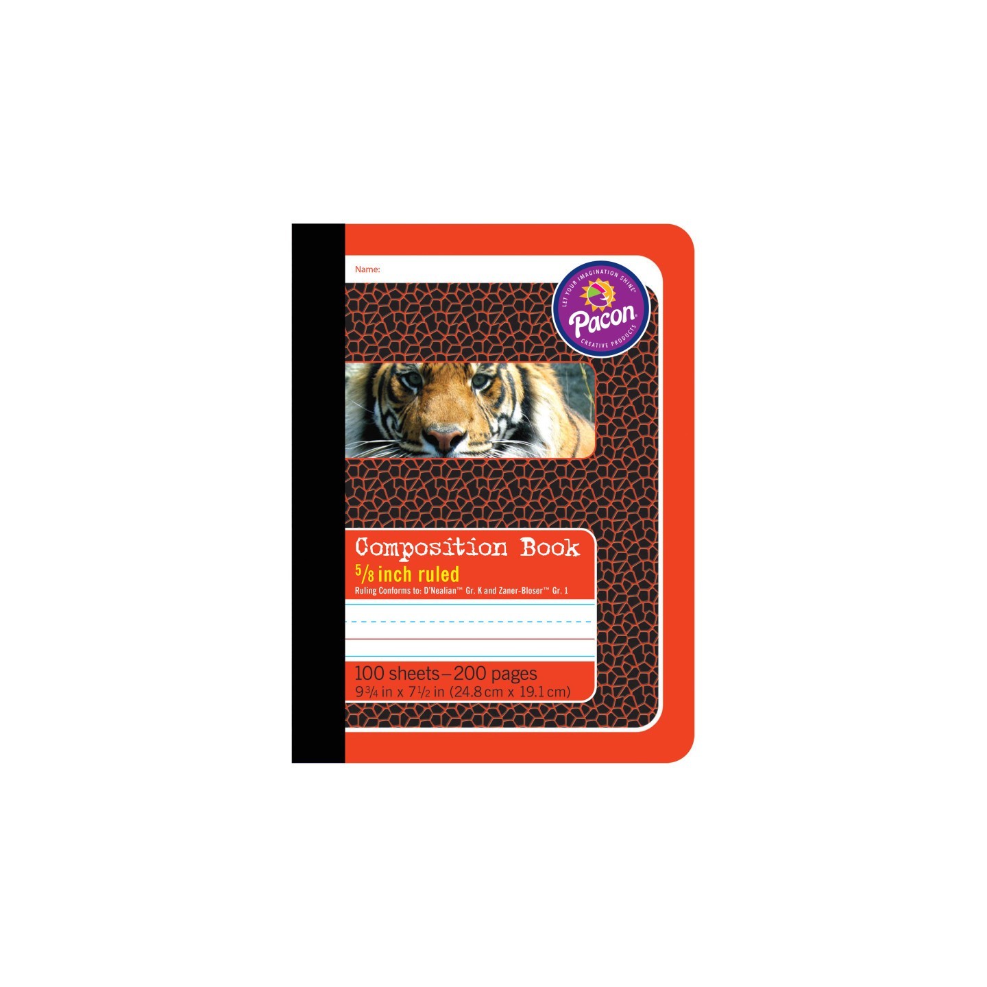Pacon® Primary Composition Book, Book Bound, D'Nealian/Zaner-Bloser, 5/8" x 5/16" x 5/16" Ruled, 9-3/4" x 7-1/2", 100 Sheets