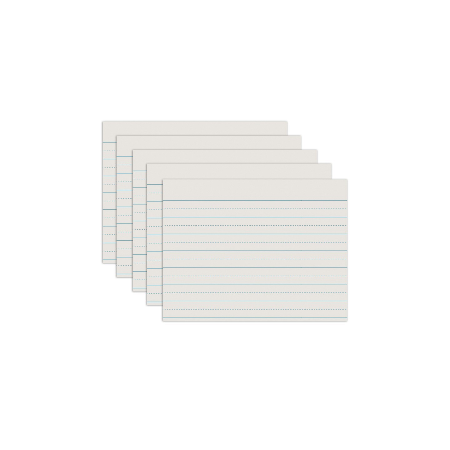 Pacon® Newsprint Handwriting Paper, Alternate Dotted, Grade 1, 1" x 1/2" Ruled Long, 11" x 8-1/2", 500 Sheets Per Pack, 5 Packs