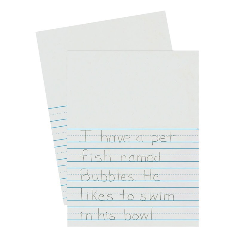 Pacon® Newsprint Handwriting Paper, Picture Story, 7/8" x 7/16" x 7/16" Ruled Short, 9" x 12", 500 Sheets