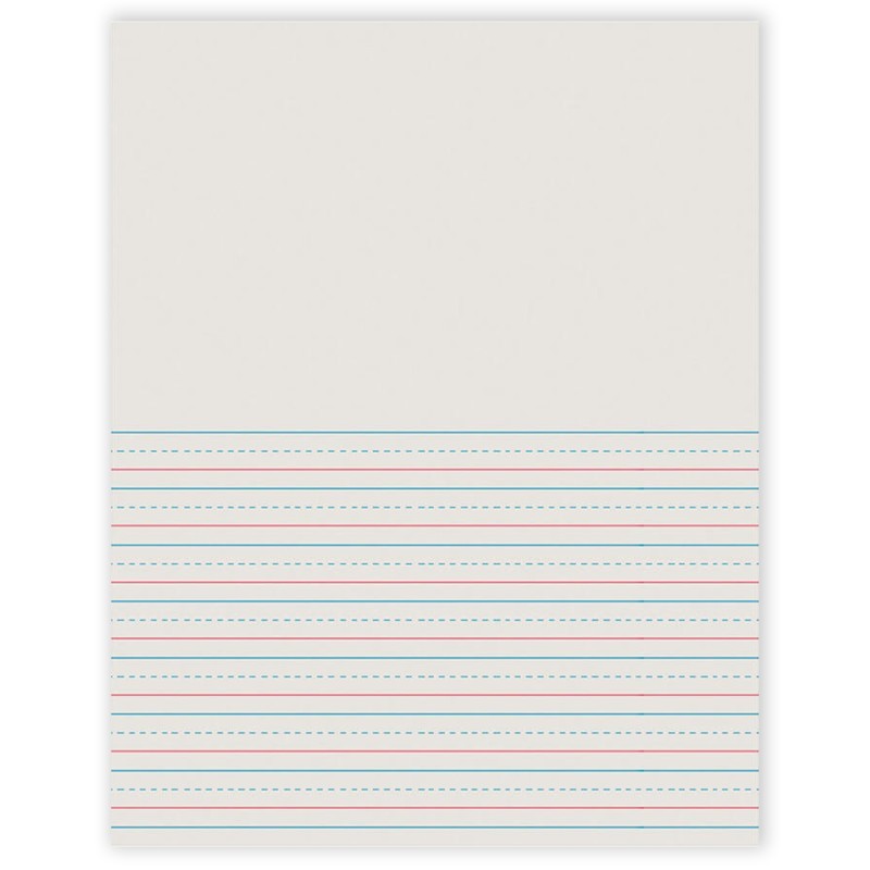 Pacon® Newsprint Handwriting Paper, Picture Story, Grade 2, 1/2" x 1/4" x 1/4" Ruled Short, 8-1/2" x 11", 500 Sheets