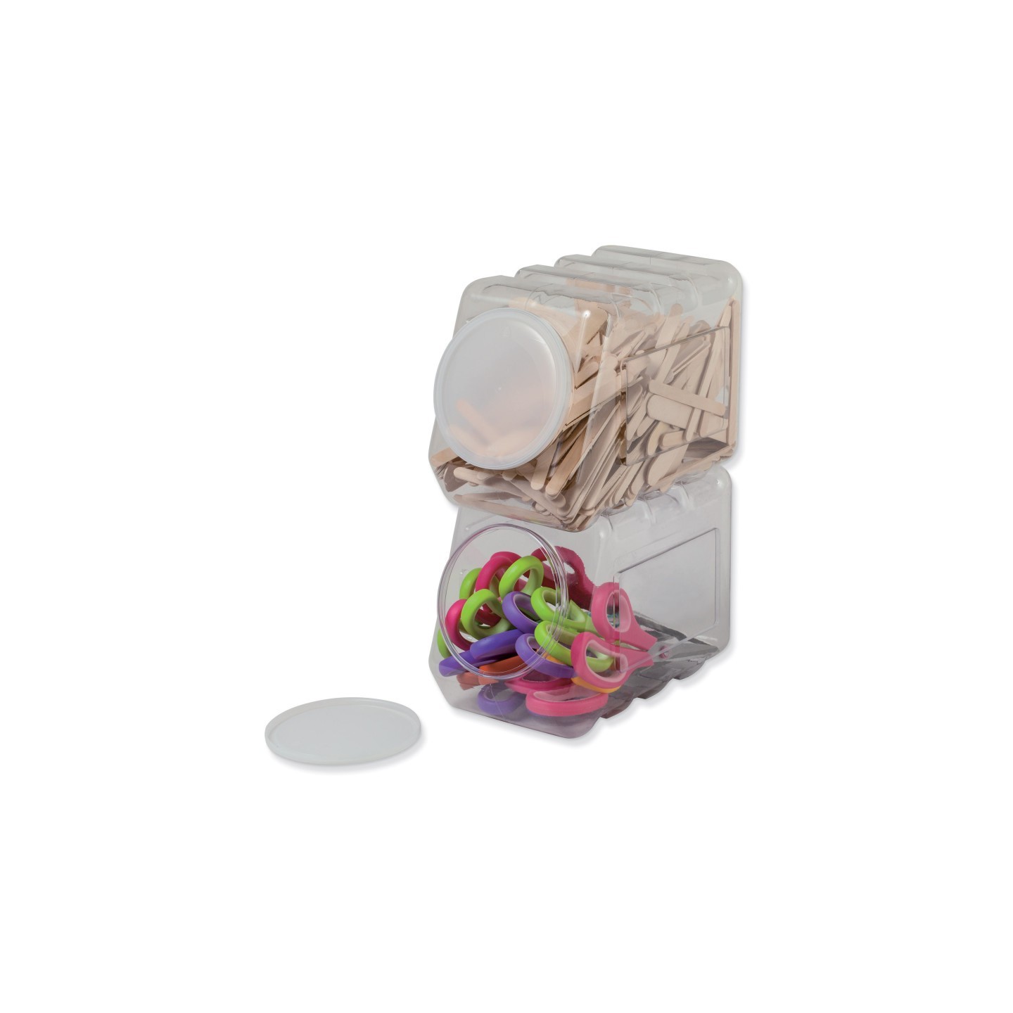 Pacon® Interlocking Storage Container With Lid, Clear, 5-1/2" x 9-1/2" x 6-3/4"