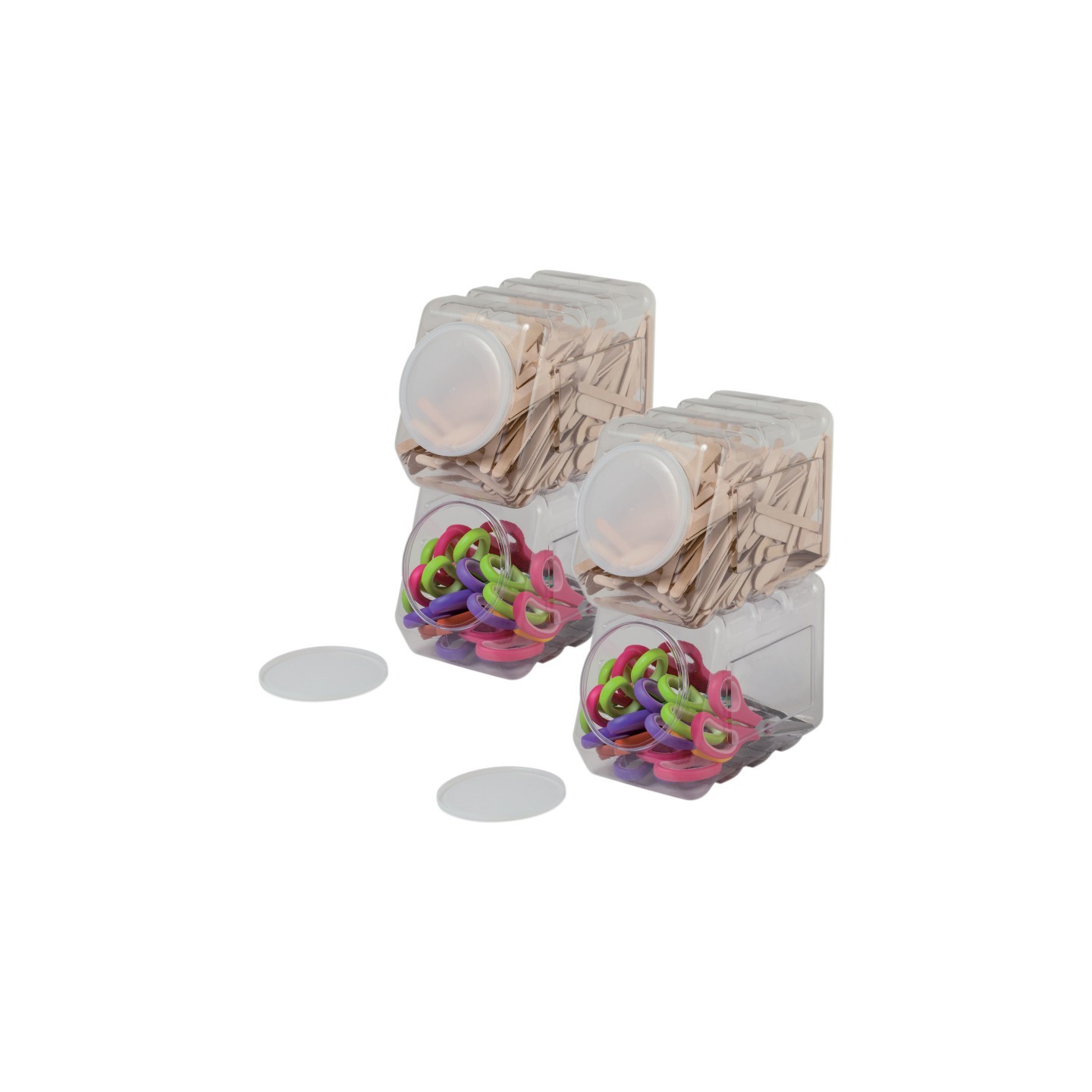 Pacon® Interlocking Storage Container With Lid, Clear, 5-1/2" x 9-1/2" x 6-3/4", Pack of 2