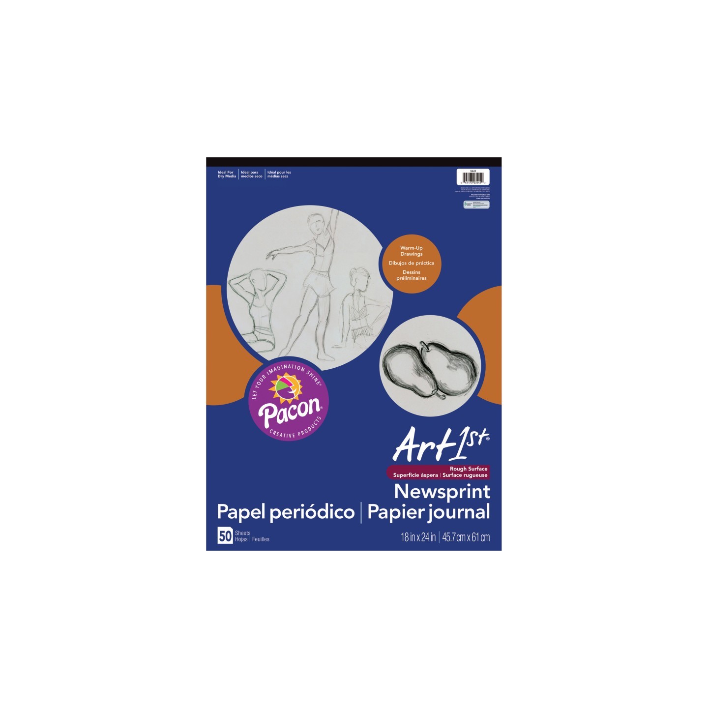UCreate® Newsprint Pad, White, 18" x 24", 50 Sheets