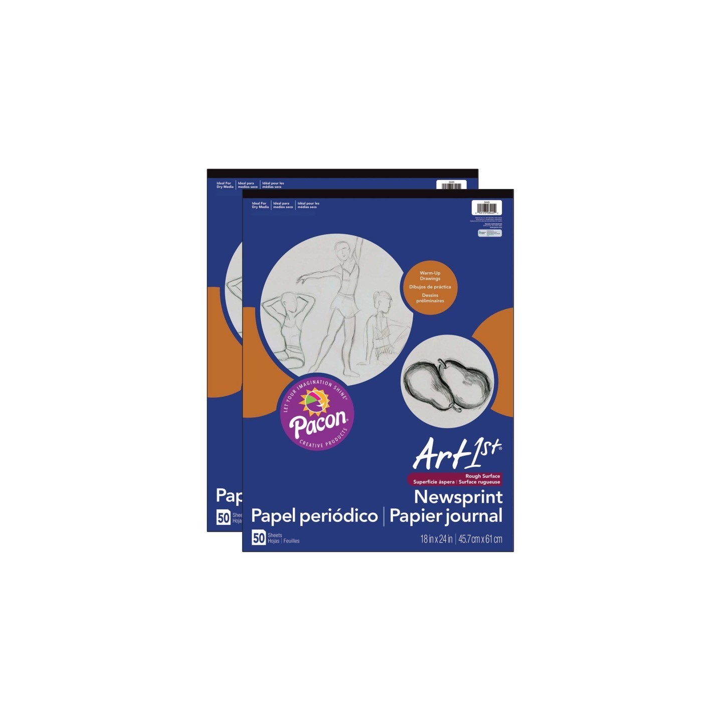 UCreate® Newsprint Pad, White, 18" x 24", 50 Sheets, Pack of 2