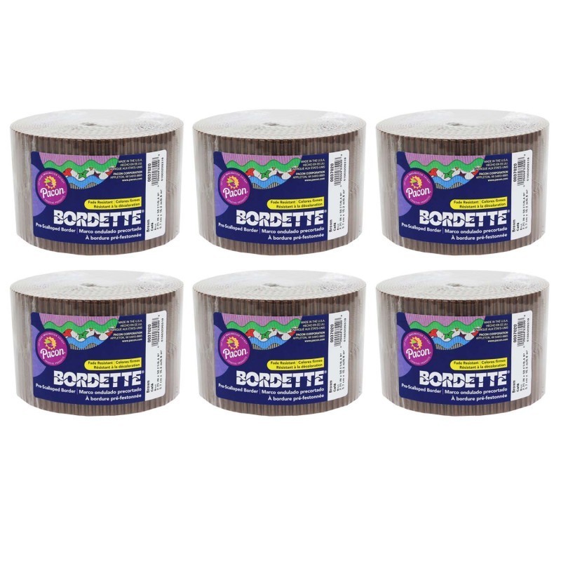 Bordette® Decorative Border, Brown, 2-1/4" x 50', 6 Rolls