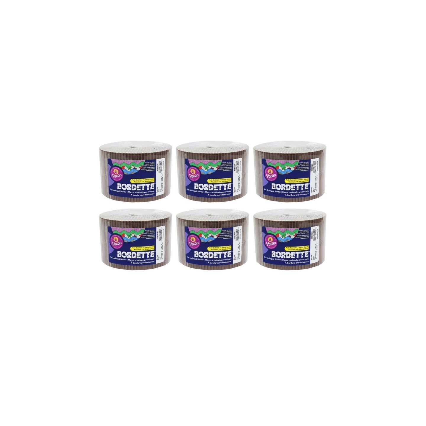 Bordette® Decorative Border, Brown, 2-1/4" x 50', 6 Rolls