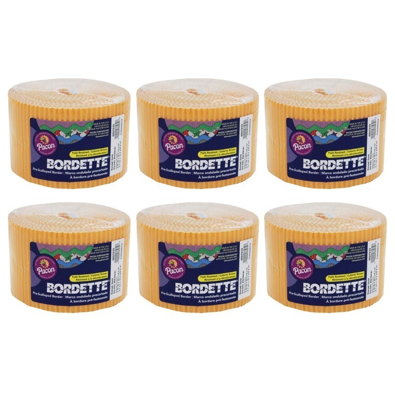 Bordette® Decorative Border, Sunset Gold, 2-1/4" x 50', 6 Rolls