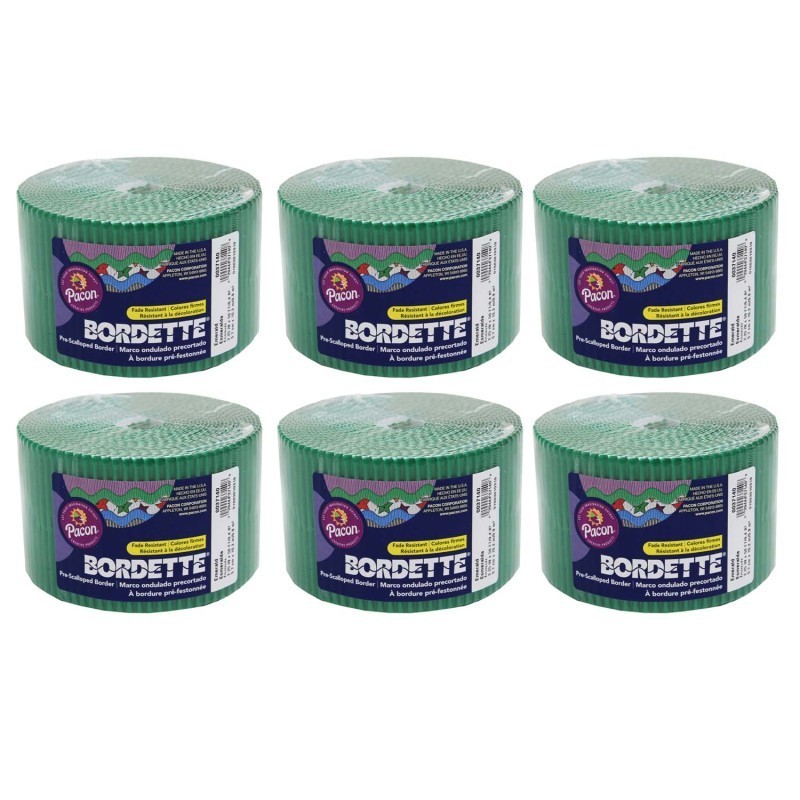 Bordette® Decorative Border, Emerald, 2-1/4" x 50', 6 Rolls