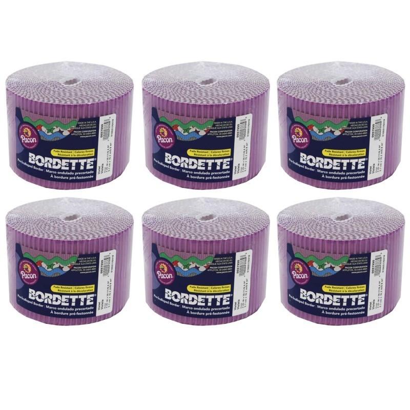 Bordette® Decorative Border, Violet, 2-1/4" x 50', 6 Rolls
