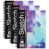 UCreate® Fashion Poly Sketch Book, Watercolor Splash, Unruled, 12" x 9", Pack of 3