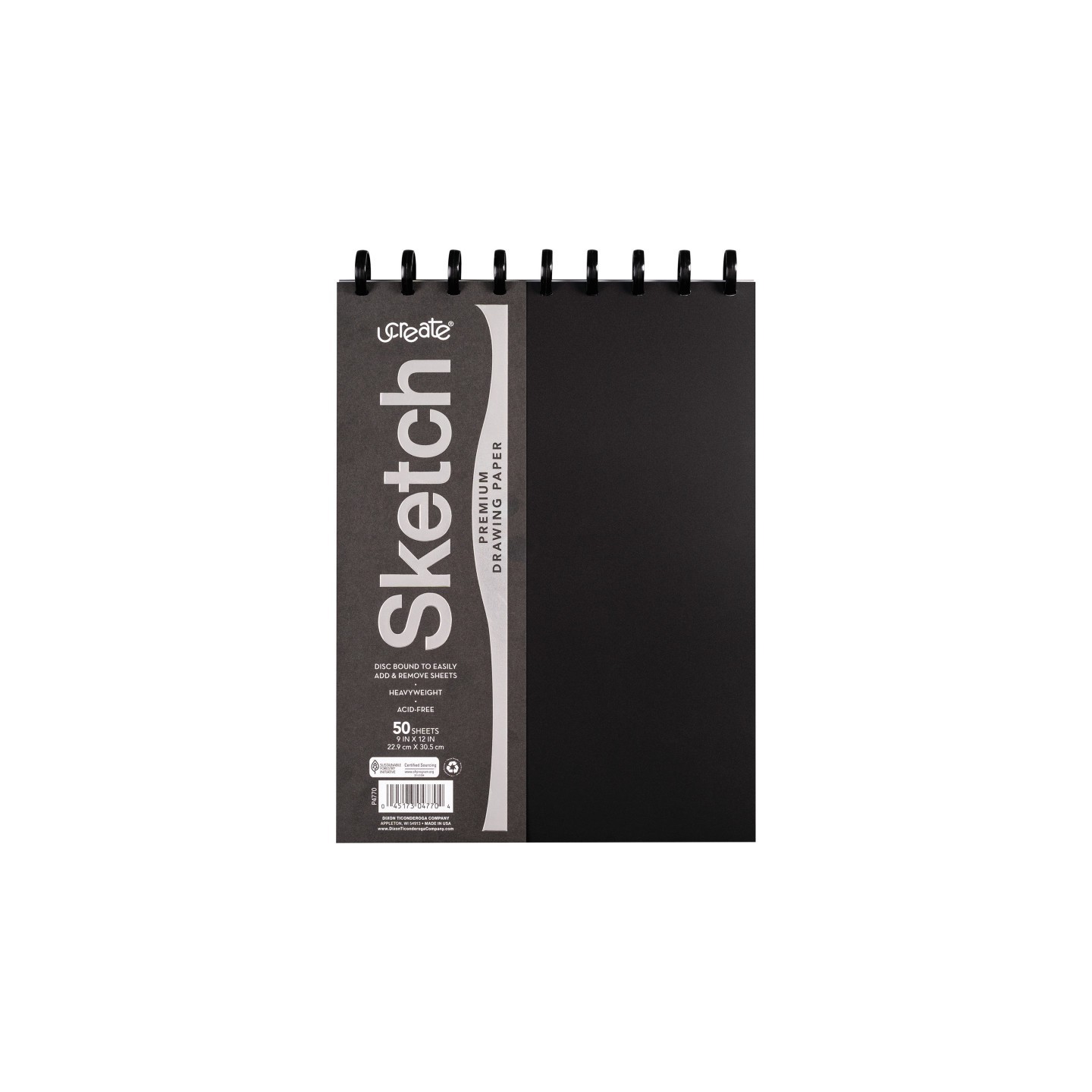 UCreate® Disc Bound Sketch Book, 9" x 12", 50 Sheets