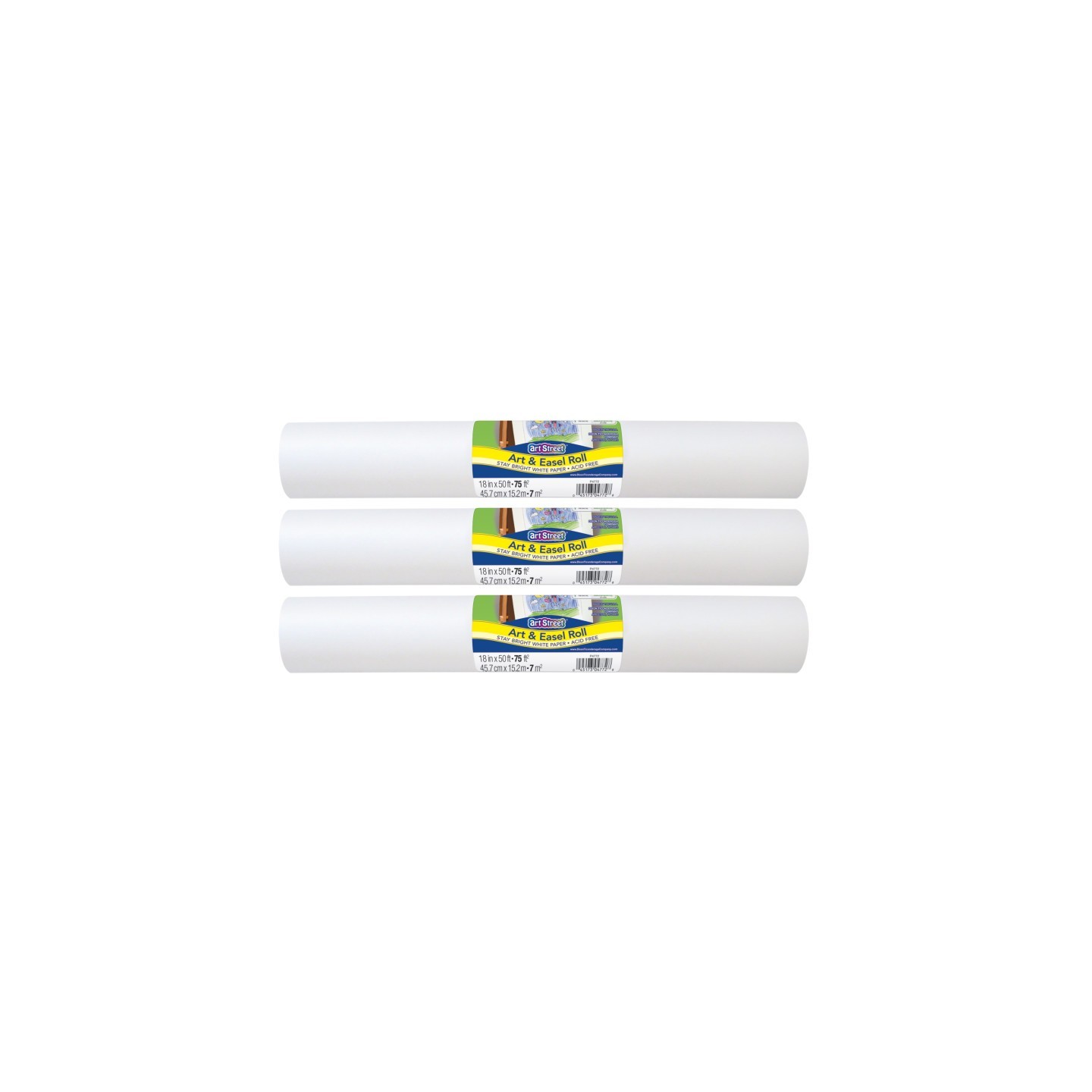 Prang® Art & Easel Roll, White, 18" x 50', 3 Rolls