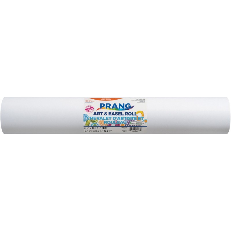 Prang® Art & Easel Roll, White, White, 18" x 100', 1 Roll