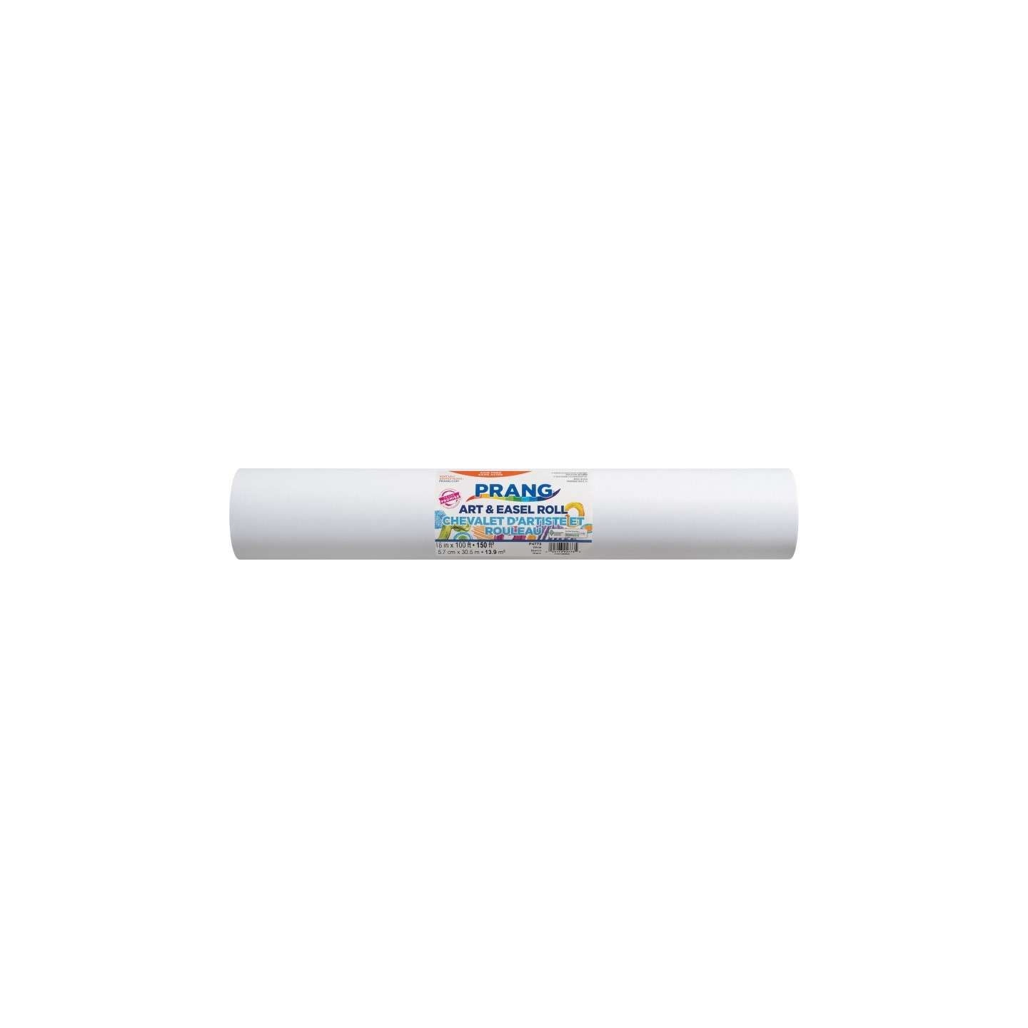 Prang® Art & Easel Roll, White, White, 18" x 100', 1 Roll
