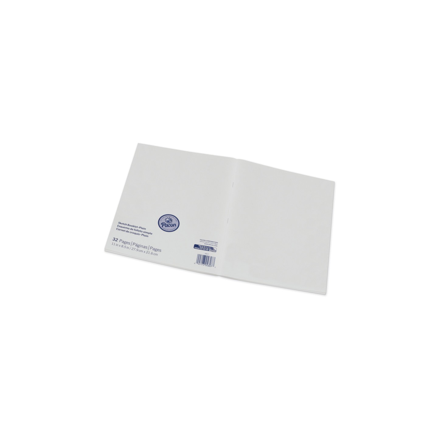 Prang® Beginner Sketch Booklet, Plain, 11" x 8-1/2", 16 Sheets / 32 Pages
