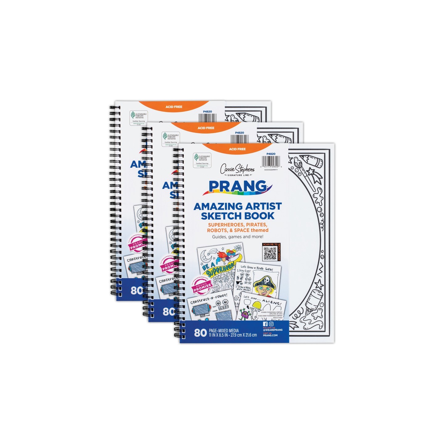 Prang® Amazing Artists Sketch Book, Pack of 3